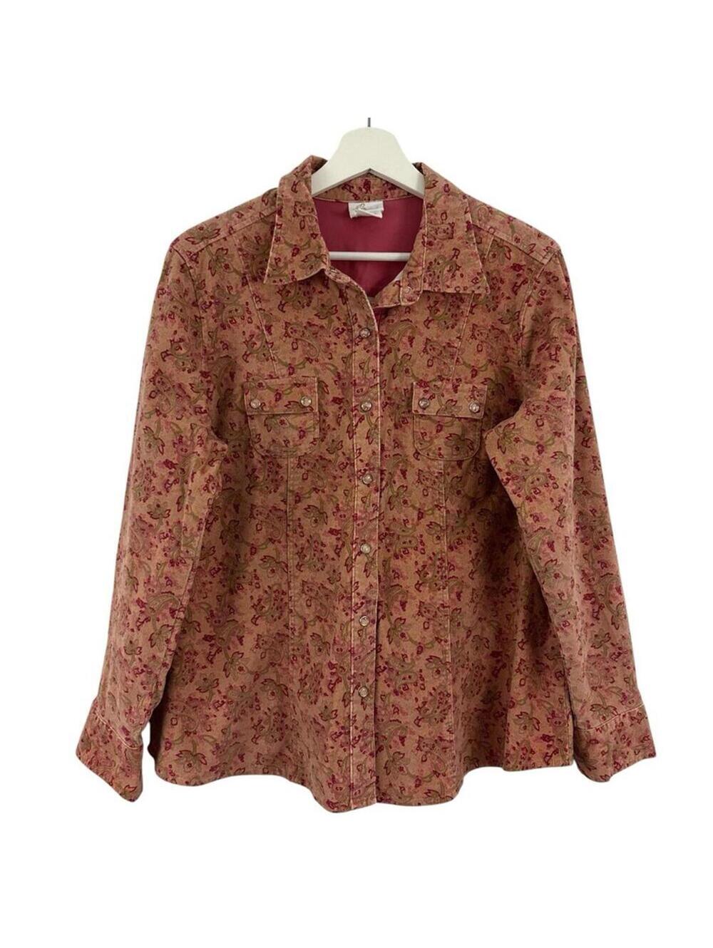 Oh Baby Motherhood Women’s Paisley Snap Button Long Sleeve Shirt Size L - Picture 1 of 5